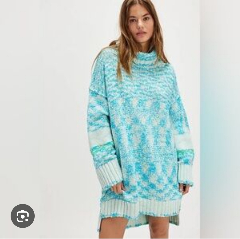 Free‎ People Turquoise Knit Sweater Dress